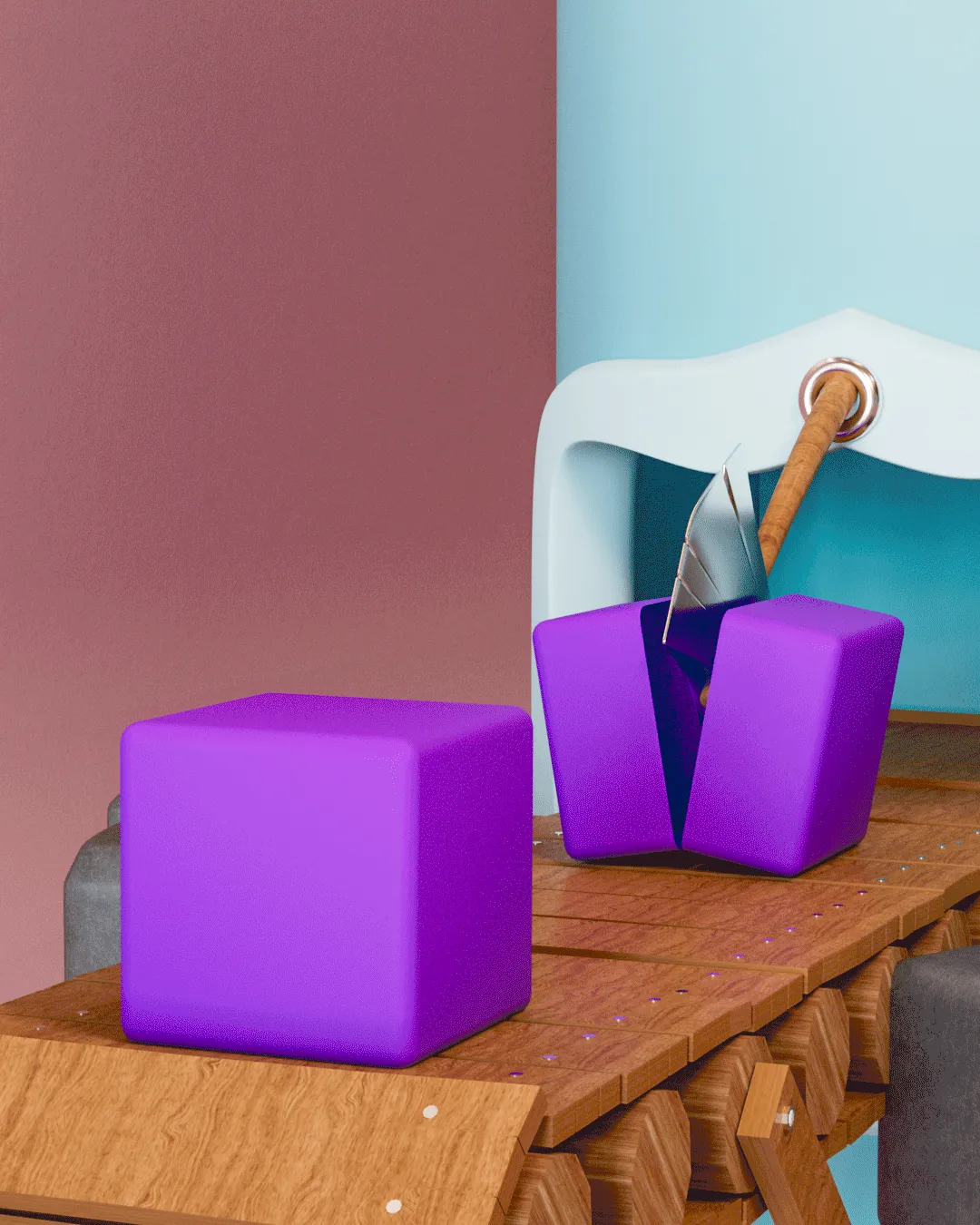 3D Animation Cutted Axe