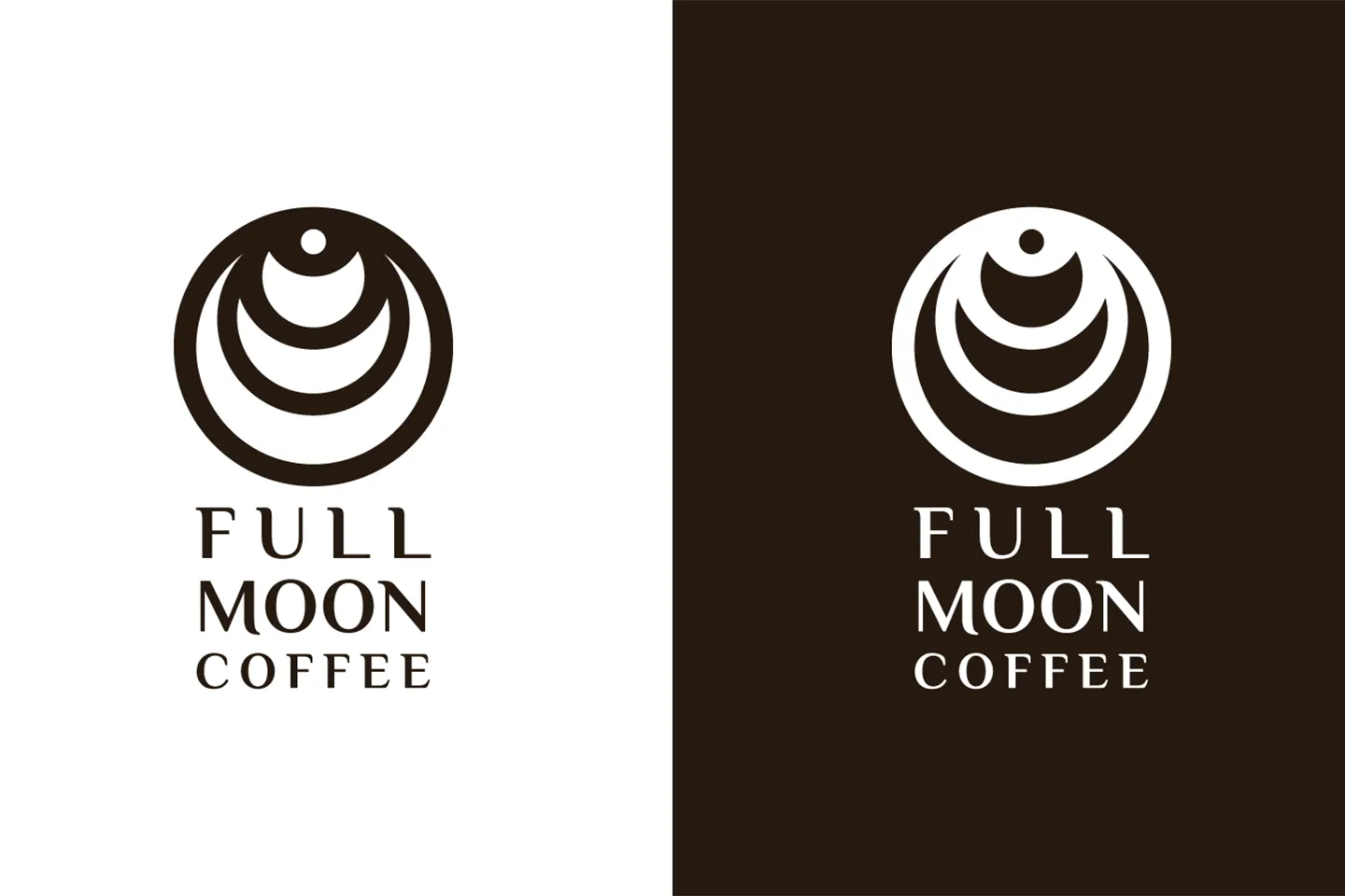 Full Moon Coffee Logo Black and White
